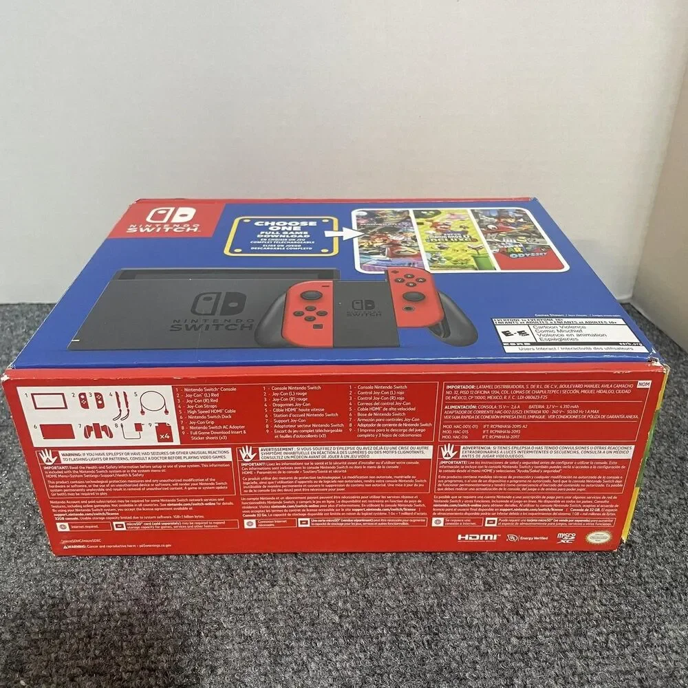 Nintendo Switch Console Mario Box Only No Console or Accessories